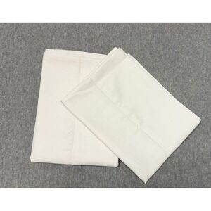 Modern Threads White Standard Pillowcase Pair Cotton Blend Hemstitch Detail‎